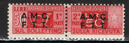 TRIESTE - AMGFTT - 1947 - PACCHI POSTALI - SOVRASTAMPA SU DUE LINEE -50 LIRE -  MNH - Paquetes Postales/consigna