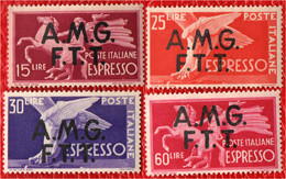 TRIESTE - AMGFTT - 1947 - SERIE DEMOCRATICA - SOVRASTAMPA SU DUE RIGHE - MNH - Posta Espresso
