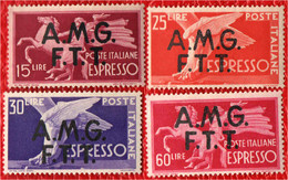 TRIESTE - AMGFTT - 1947 - SERIE DEMOCRATICA - SOVRASTAMPA SU DUE RIGHE - MNH - Poste Exprèsse