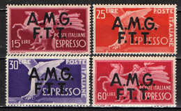 TRIESTE - AMGFTT - 1947 - SERIE DEMOCRATICA - SOVRASTAMPA SU DUE RIGHE - MNH - Express Mail