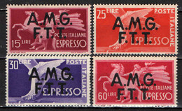 TRIESTE - AMGFTT - 1947 - SERIE DEMOCRATICA - SOVRASTAMPA SU DUE RIGHE - MNH - Posta Espresso