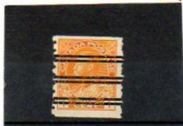 CANADA   1 C        1911-16    Y&T: 93 A B     Dentelé 8    Roulette   Oblitéré - Coil Stamps