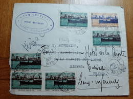 Nouvelle Calédonie Yvert 268 (x5) 270 Sur Devant De Lettre Avocat Chatenay De Nouméa 10/7/1950 Pour France, Etat Moyen - Briefe U. Dokumente