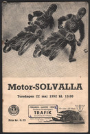 Speedway , Stockholm 22.05.1952 , Rennprogramm , Rennprogramm , Program !!! - Motos