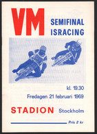 Speedway , Stockholm WM 21.02.1969 , Rennprogramm , Rennprogramm , Program - Motos