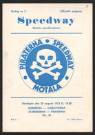 Speedway , Motala 20.08.1972 , Sweden , Programmheft , Rennprogramm , Program - Motos