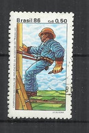 BRAZIL 1986 - SAFETY AT WORK - POSTALLY  USED OBLITERE GESTEMPELT USADO - Andere & Zonder Classificatie
