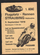 1. Flugplatzrennen , Straubing , 1978 , Rennprogramm , Programmheft !!! - Motos