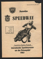 Speedway Rostock , 6.7.1983 , Ostseepokal , Programmheft , Rennprogramm !!! - Motos