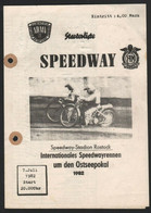 Speedway Rostock , 7.7.1982 , Ostseepokal , Programmheft , Rennprogramm !!! - Motos