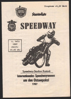 Speedway Rostock , 8.07.1987 , Ostseepokal , Programmheft , Rennprogramm - Motos