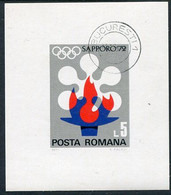 ROMANIA 1971 Winter Olympic Games Block Used.  Michel Block 91 - Usati