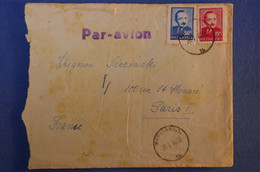 E10 POLOGNE LETTRE PAR AVION 1918 VARSOVIE POUR PARIS RUE ST HONORé + LETTRE A LIRE - Cartas & Documentos