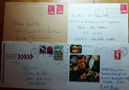 Martinique, Lot De 4 Lettres 1973/1992 Pour France, Montserrat Et Réunion, Dont Bequet, Blasons Et Marianne Bicentenaire - Lettres & Documents