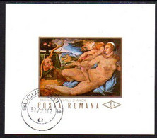 ROMANIA 1971 Nude Paintings  Block .used   Michel Block 87 - Gebruikt