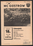 Speedway Güstrow 18.05.1986 Slany Pardubice Programmheft Programm Rennprogramm - Motos