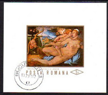 ROMANIA 1971 Nude Paintings  Block Used   Michel Block 87 - Blokken & Velletjes