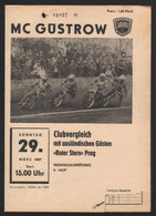 Speedway Güstrow 29.03.1987 Roter Stern Prag Programmheft Programm Rennprogramm - Motos