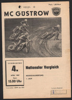 Speedway Güstrow 4.04.1987 Teterow Lulu NB Programmheft Programm Rennprogramm - Motos