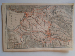 S14.26  Carte De  Mappa Di  Lago Do Garda -ARCO RIVA Torbole Varignano Cologna Varone   Ca 1906  Baedeker's  Edition - Sin Clasificación