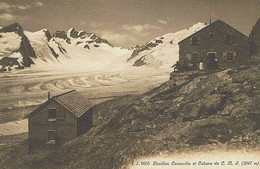 FIESCH Pavillon Concordia Et Cabane Du C.A.S. Aletschgletscher Stempel Hütte - Fiesch