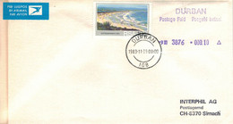 RSA Durban 1983 - Plettenberg Bay - Strand Sand Meer - Automatenmarke ATM Nach Sirnach (rsA) - Cartas & Documentos