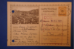 150 Luxembourg 1931 BELLE CARTE LETTRE DE DROUANT A Paris AV PHILIPPE AUGUSTE XI EME - 1926-39 Charlotte Right-hand Side