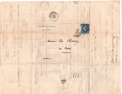 1867 Cachet MARSEILLE Sur YT 22 & Cachets Ambulants - Lettre Illustrée CH.ROULET & CHAPONNIERE - Fabricants De Savon - 1849-1876: Classic Period