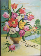 Cpm De 1990, " Photochrom" 51035, Heureux Anniversaire, Souvenir, Pot De Fleur à La Fenêtre, Paysage - Ruisseau Et Pont - Anniversaire