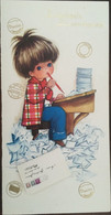 Cpm Gaufrée Double, Mini Enveloppe En Rajout, éd Hamel 5622, Heureux Anniversaire, Illustration Enfant à L'écriture - Anniversaire