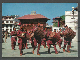 NEPAL 1979 Post Card Sent To Germany Farmers With Their Typial Drums Michel 376 As Single - Népal