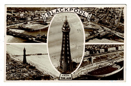 Ref 1426 - 1952 Aero Pictorial Real Photo Multiview Postcard - Blackpool Lancashire - Blackpool