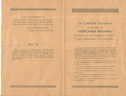 Publicité , Le Contrôle Rigoureux De La Valeur De KRICHNA RHAMA , J. Jorgensen ,P. Petersen , 2 Scans, Frais Fr 1.65 € - Pubblicitari