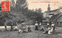 Saint  Germer De Fly         60      Le Repos .       En Promenade.             (voir Scan) - Autres & Non Classés