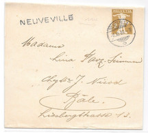 SUISSE - Poste Ferroviaire - 1909 - Bahnwagen-Stempel OW NEUVEVILLE + AMBULANT Ligne N°2 Switzerland Cover Schweiz Brief - Storia Postale