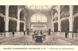 Paris * 8ème * Société D'assurances Mutuelles A. M. * Grand Hall Du Rez De Chaussée * 9 Rue Royale * Cpa Pub Publicité - Paris (08)