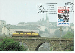 CARTE MAXIMUM  LUXEMBOURG CHEMINS DE FER 1984 - Maximum Cards