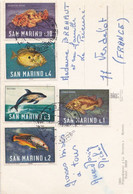 Saint Marin Carte Circulée Thème Poisson (série Complète) - Fische Und Schaltiere