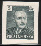 POLAND 1950 PRESIDENT BIERUT IMPERF BLACK PROOF NHM ( NO GUM) - Proofs & Reprints