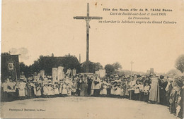 Noces Or Abbé Baron Curé De Ruillé Sur Loir 2/8/1903   Cachet Train Chateau Du Loir Chateau De La Noue Villedomer 37 - Demonstrations