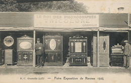 Foire Expo Rennes 1924 Stand Phonographes Groubois Granville . Gramophone . Phono - Ferias