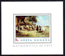 ROMANIA 1971 BALKANFILA III Stamp Exhibition MNH / **.  Block 84 - Hojas Bloque