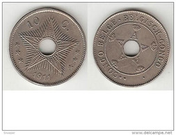 Belgian Congo 10 Centimes 1911 Km 18  Unc !!!!!!!!!! Look !!!!!! Catalog Val 25 Euro - 1910-1934: Albert I