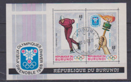 Bloc Feuille Du Burundi De 1968 JO De Grenoble Bloc Oblitéré - Winter 1968: Grenoble