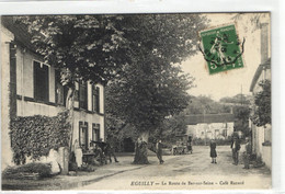 Eguilly - La Route De Bar Sur Seine - Café Renard "voiture" "animés" "belle Carte" - Otros Municipios