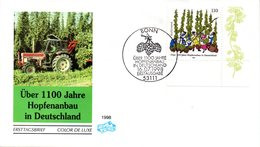 (L3) BRD Schmuck-FDC "Über 1100 Jahre Hopfenanbau In Deutschland", Mi. 1999 ESSt  16.7.1998 BONN - FDC: Covers