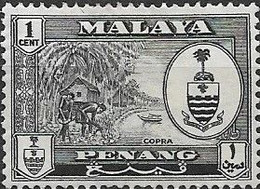 PENANG 1960 Copra - 1c - Black MH - Penang