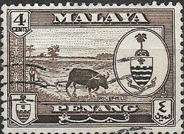 PENANG 1960 Rice Field - 4c - Brown FU - Penang