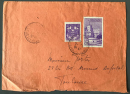 Monaco N°252 Et 259 Sur Enveloppe Pour Toulouse - (C2024) - Storia Postale
