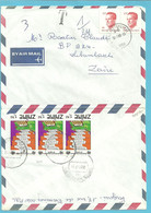 2203 Op Brief Stempel BRUXELLES 1989 Naar ZAIRE, Getaxeerd Met Zegels 1132 Te LUBUMBASCHI - 1981-1990 Velghe